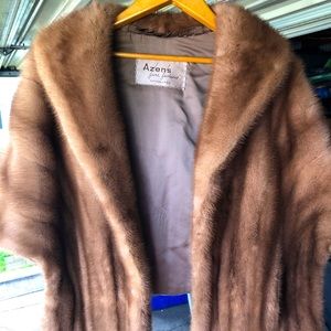 Vintage 1960s Max Azens Mink Fur Cape with pockets